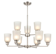 Millennium 2819-BN - Amberle 9-Light Chandelier Ceiling Light Brushed Nickel