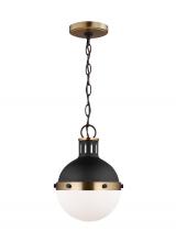 Visual Comfort & Co. Studio Collection 6177101-112 - Hanks transitional 1-light indoor dimmable mini ceiling hanging single pendant light in midnight bla