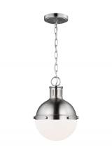 Visual Comfort & Co. Studio Collection 6177101-962 - Hanks transitional 1-light indoor dimmable mini ceiling hanging single pendant light in brushed nick
