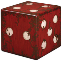 Uttermost 24168 - Uttermost Dice Red Accent Table